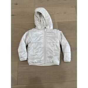 The North Face White Ivory Faux Fur Reversible Jacket 12-18 Months Warm Hood